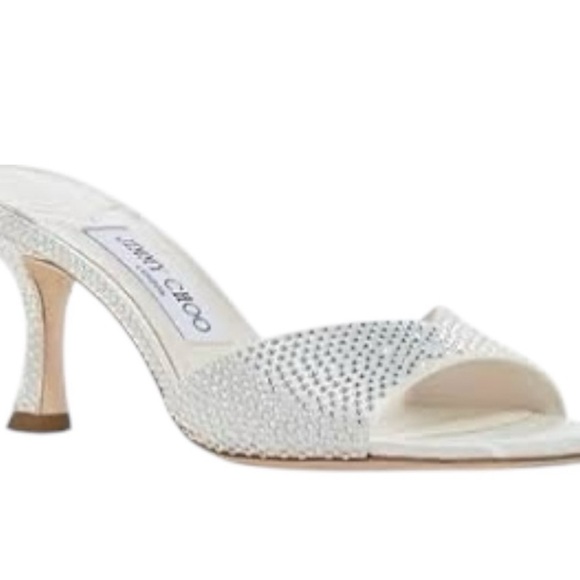 Jimmy Choo Silver Heels with Elegant Curved Design - Picture 1 of 14